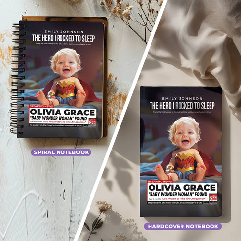 Custom Baby Wonder Woman Notebook – Personalized Superhero Journal with Photo & Name